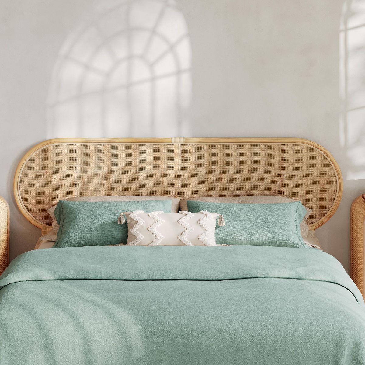 Rendez vous déco Tête de lit en rotin naturel 140 cm - Navahino