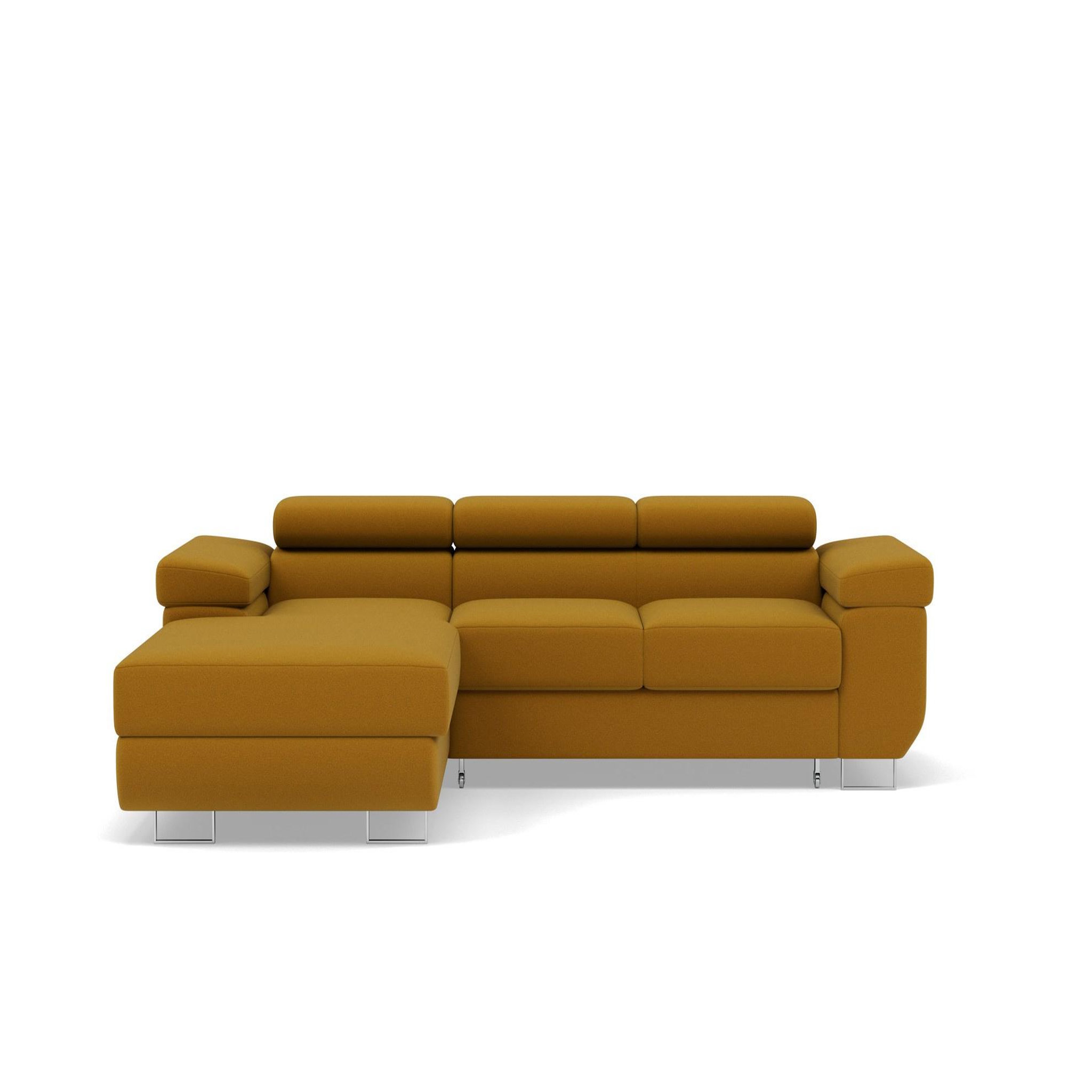 Voir la diapositive 1 : BEST MOBILIER Pablo - canapé d'angle gauche - 6 places - convertible avec coffre et têtières réglables - en velours