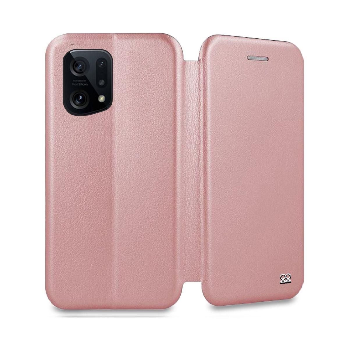 IBROZ Etui Oppo Find X5 Etui Cuir Rose Gold