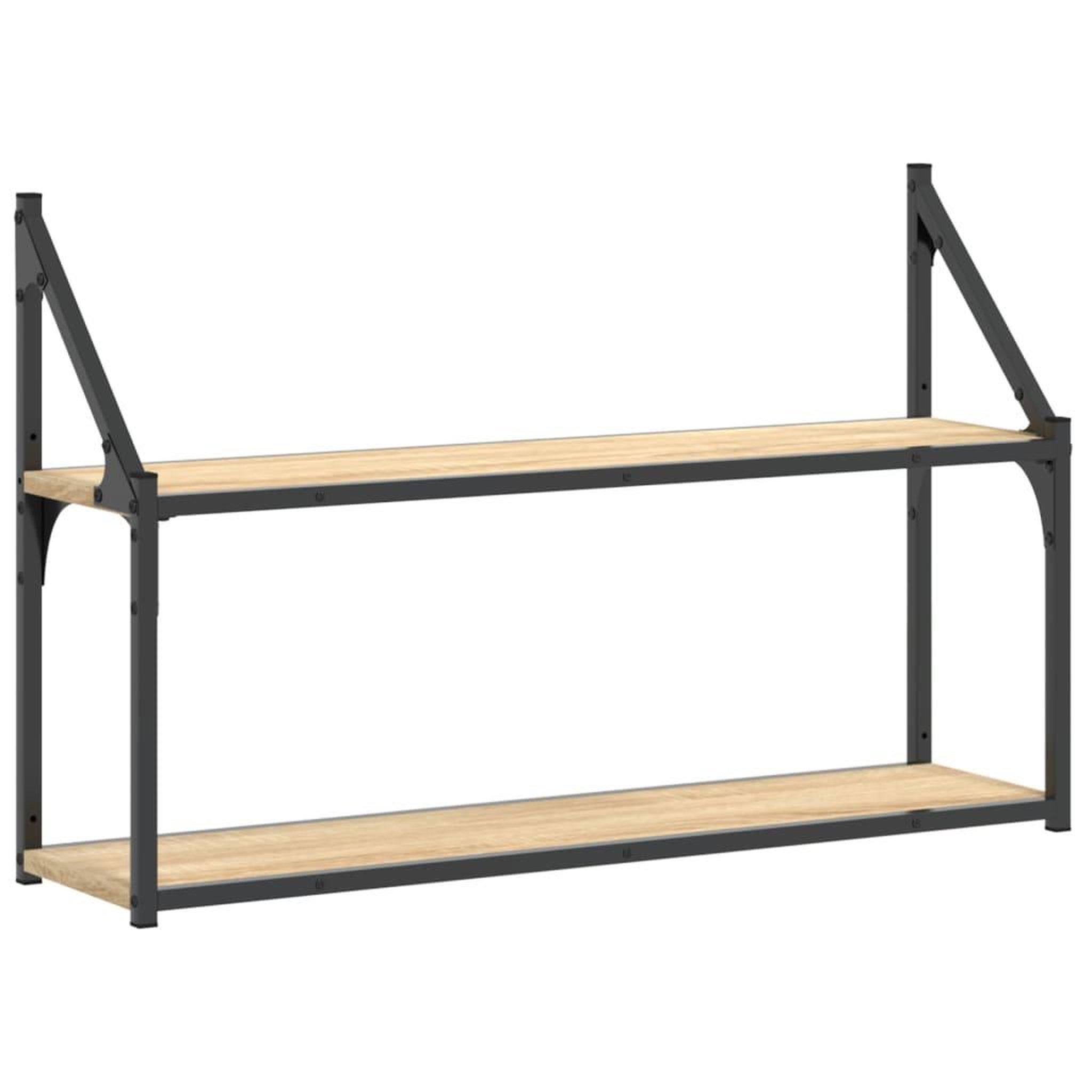 Voir la diapositive 2 : VIDAXL Etagere murale 2 niveaux chene sonoma 80x21x51 cm