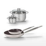 ELO Lot Poêles 24/32cm & Faitouts 12/24cm Elo Bistro Line