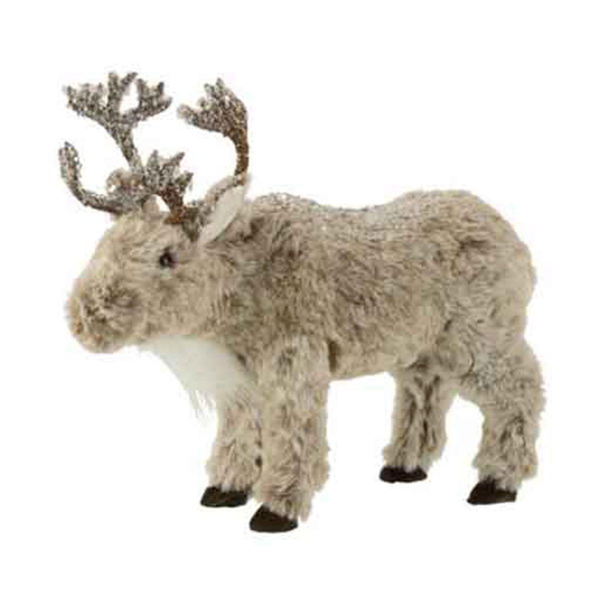 J-LINE Peluche pour enfant  élan  26cm gris & beige
