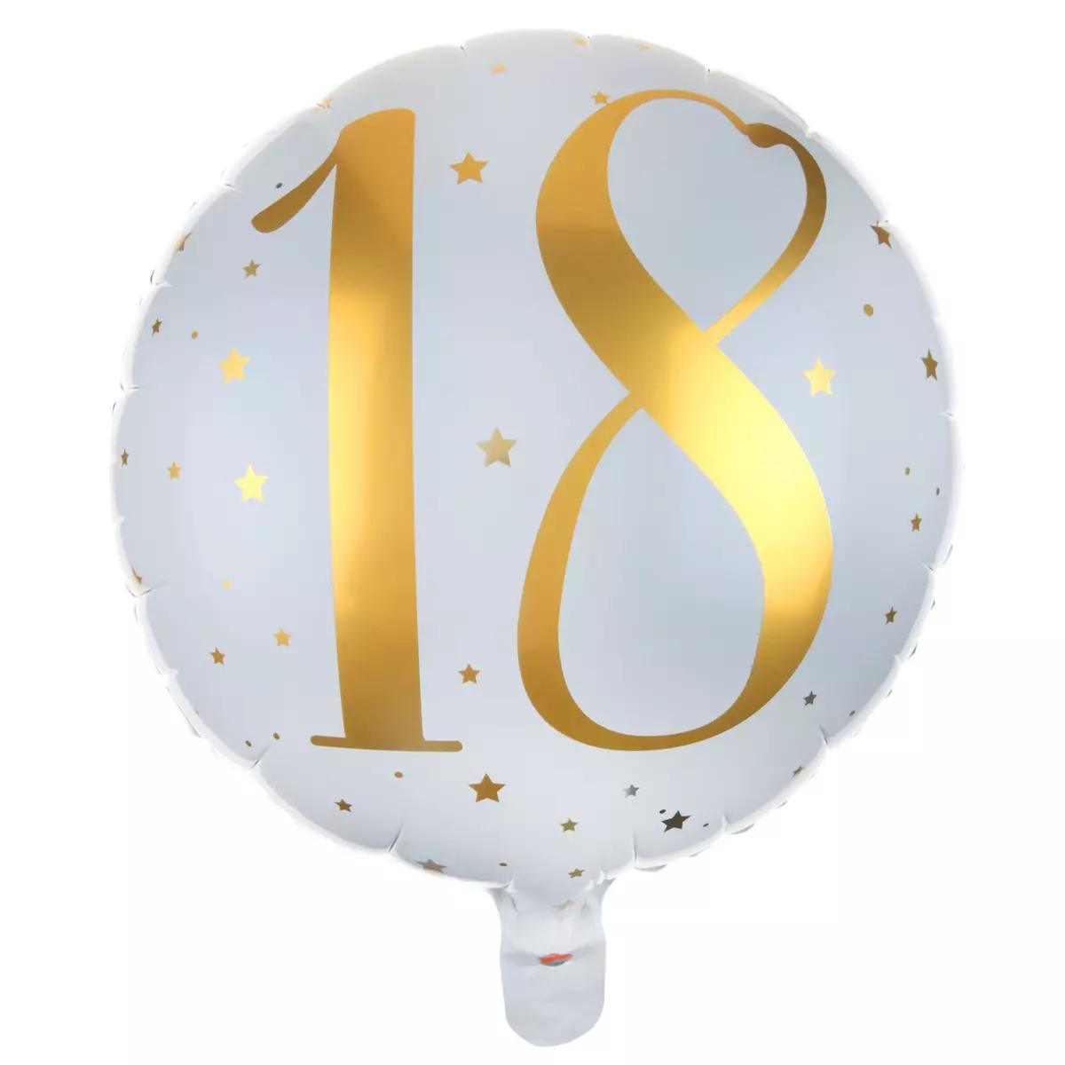  Ballon Aluminium 18 ans Joyeux Anniversaire Blanc et Or