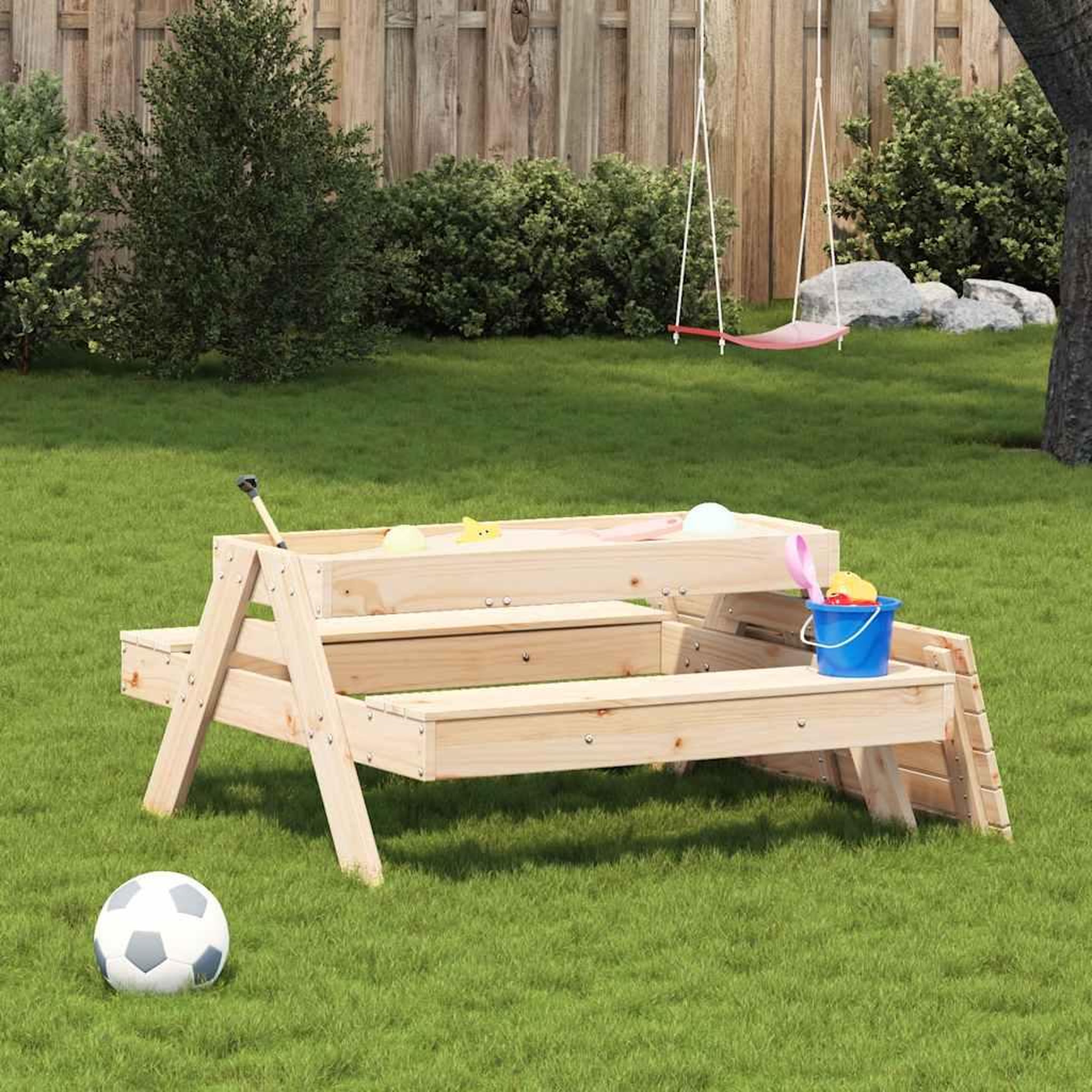 Voir la diapositive 4 : VIDAXL Table de pique-nique avec bac a sable pour enfants pin massif
