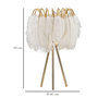 Voir la diapositive 6 : Paris Prix Lampe à Poser Imitation Plume  Stand  60cm Or & Blanc