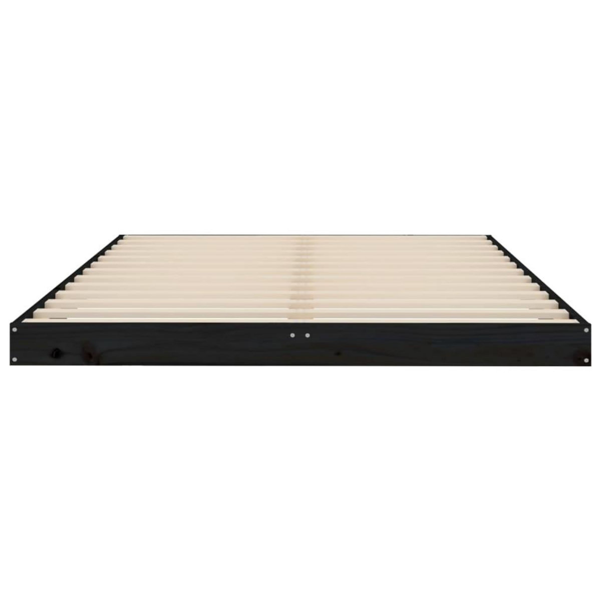 VIDAXL Cadre de lit sans matelas noir 120x190 cm bois de pin massif