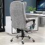 Voir la diapositive 5 : HOMCOM Fauteuil de bureau direction massant chauffant hauteur réglable dossier inclinable repose-pied revêtement synthétique gris