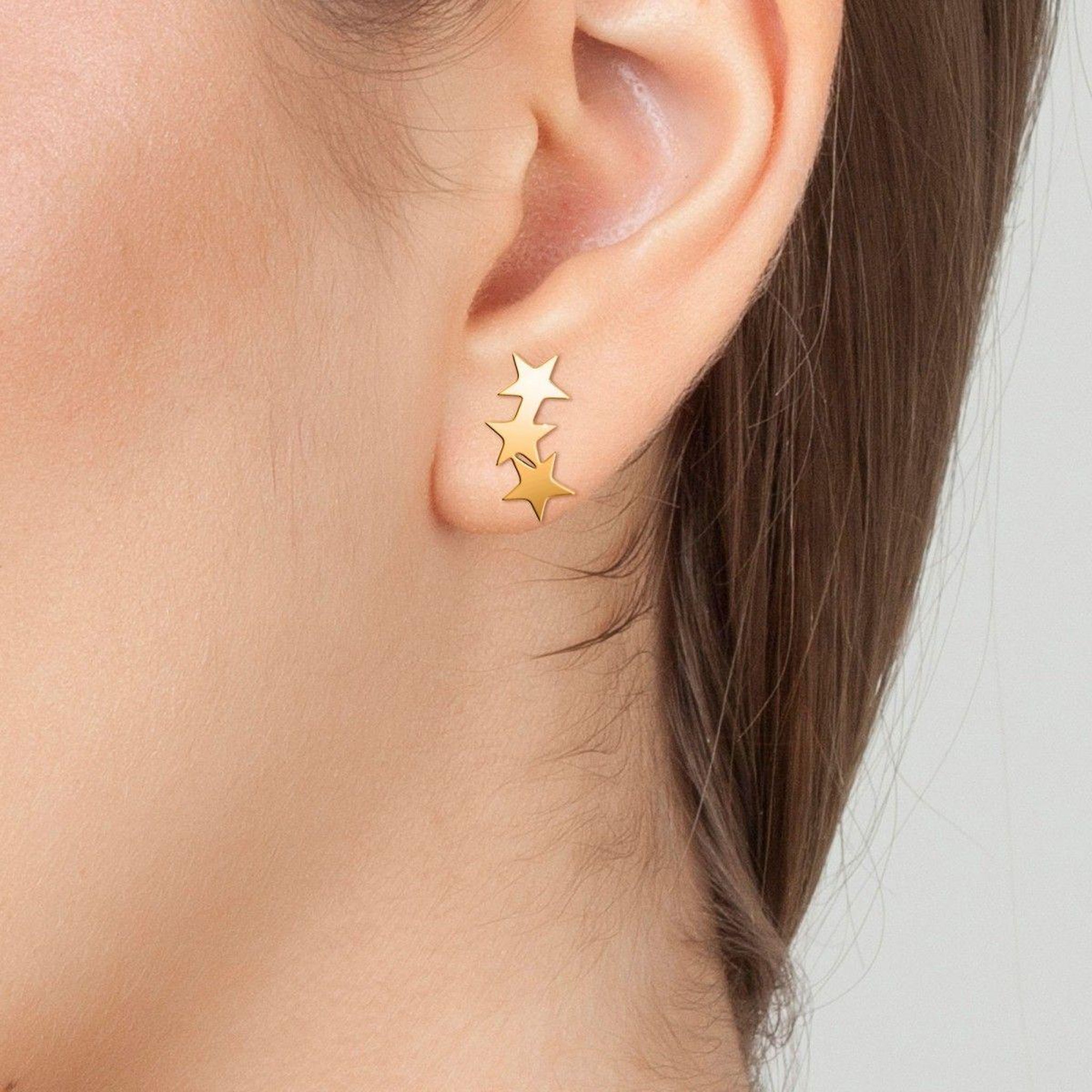 Voir la diapositive 2 : SC BOHEME Boucles d'oreilles étoiles par SC Bohème