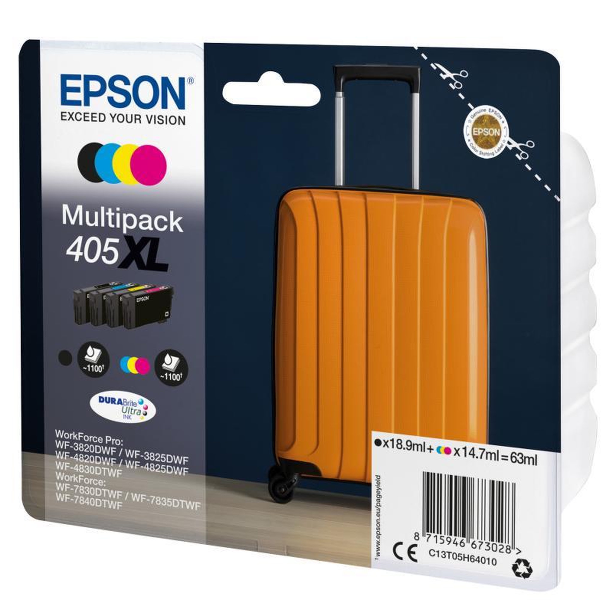 Voir la diapositive 2 : Epson Epson Ink 405XL Multipack (C13T05H64010)