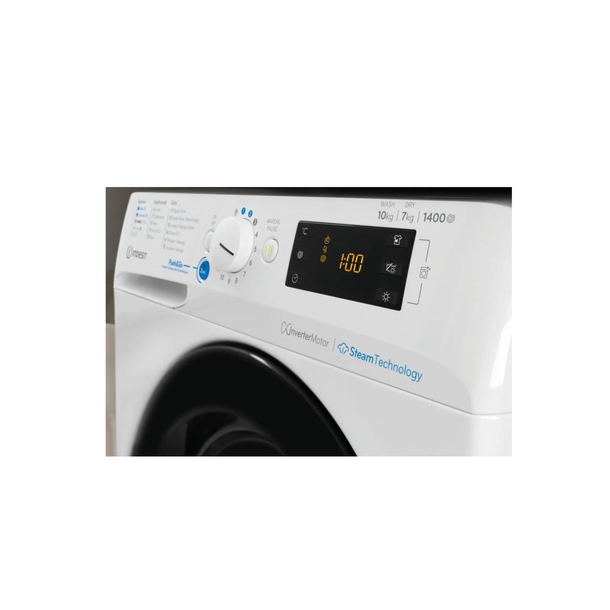 Voir la diapositive 4 : Indesit Lave-linge séchant frontal 10kg/7kg 1400 tours/min blanc - bde107436wkvfr