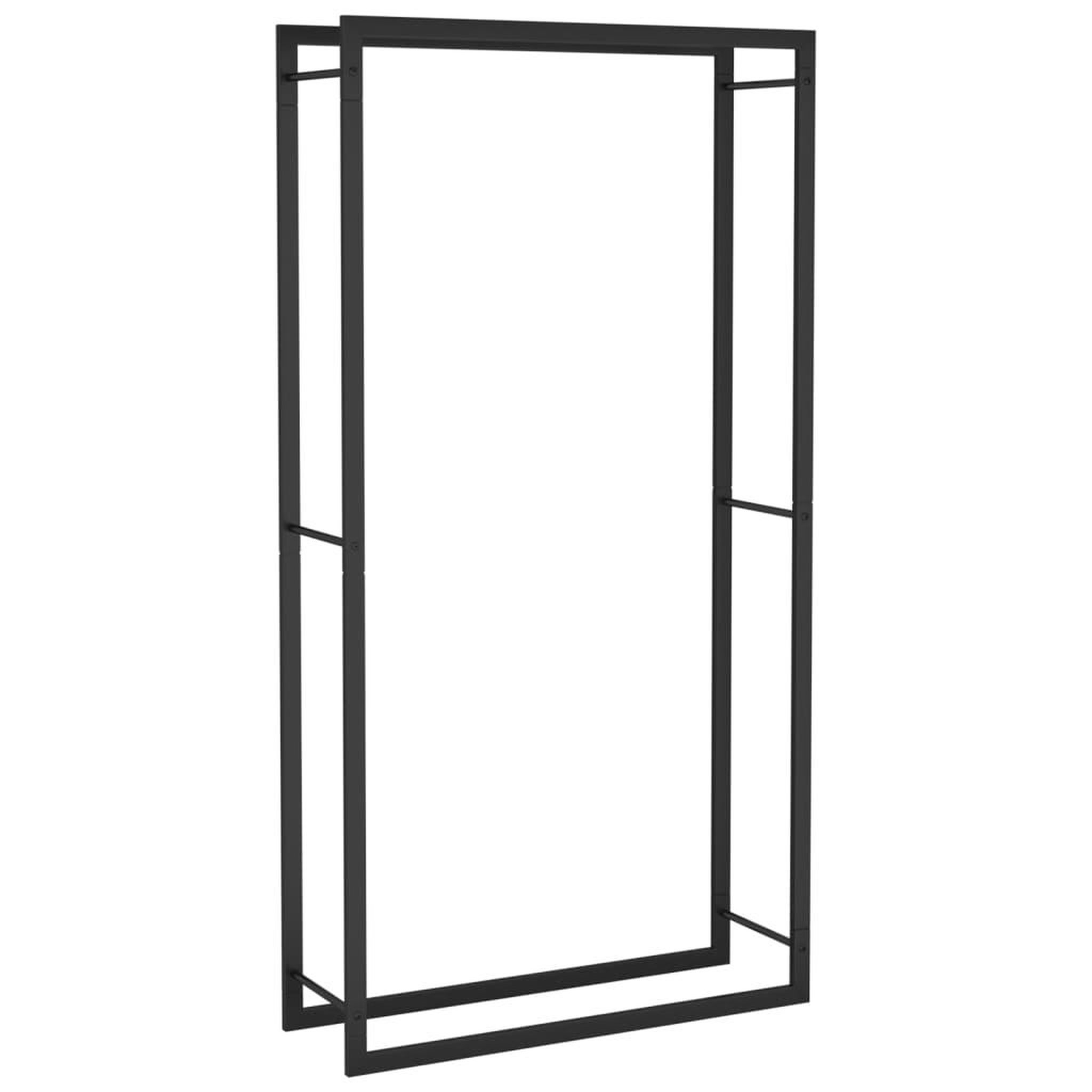 Voir la diapositive 2 : VIDAXL Portant de bois de chauffage Noir mat 80x28x154 cm Acier