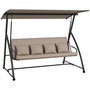 Voir la diapositive 1 : OUTSUNNY Balancelle de jardin 3 places convertible réglable - coussin assise dossier + 4 oreillers - dim. 218 x 120 x 168 cm - taupe