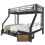 MERAX Lit superposé. Coloris disponibles : Noir