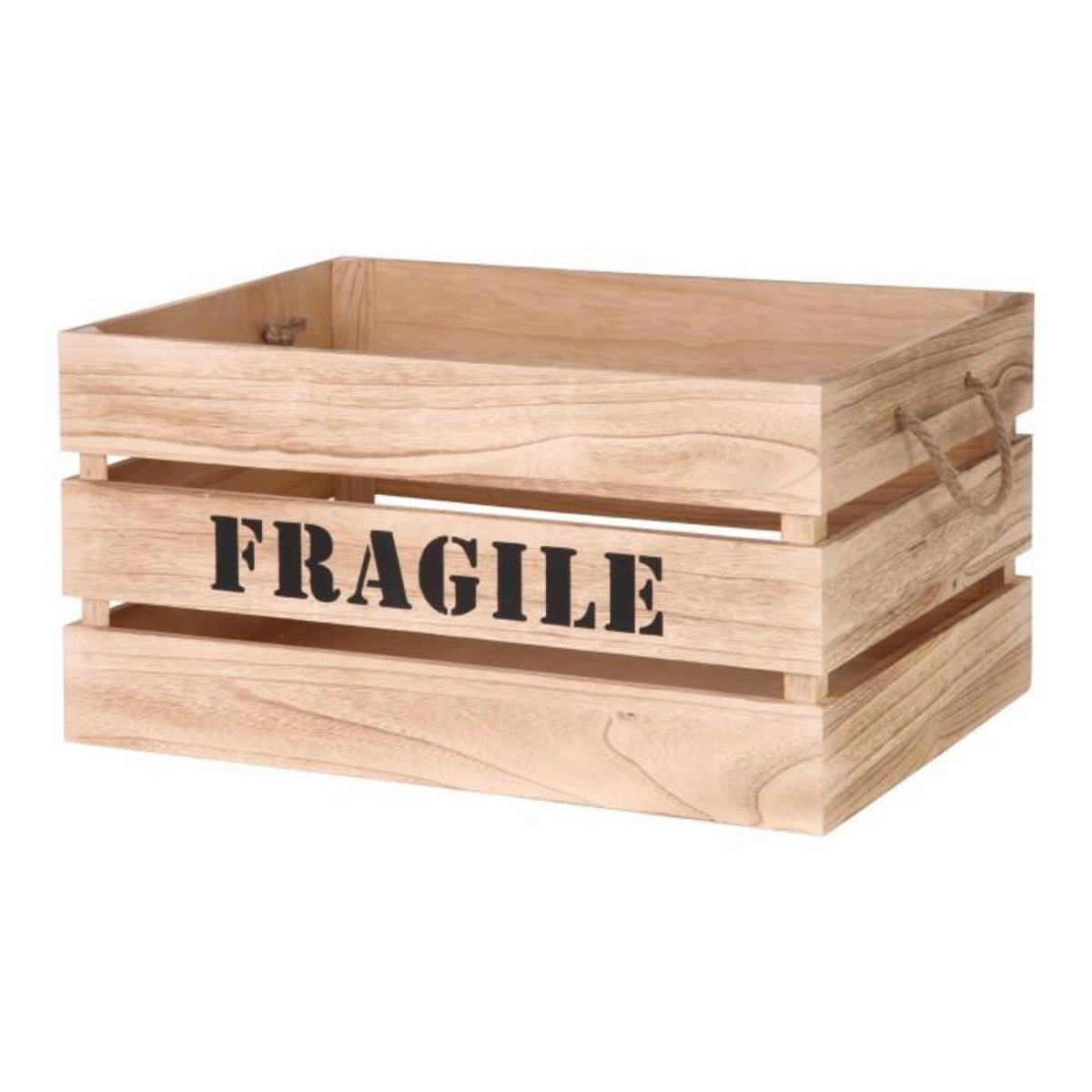 Paris Prix Lot de 2 Cagettes Déco  Fragile  54cm Naturel