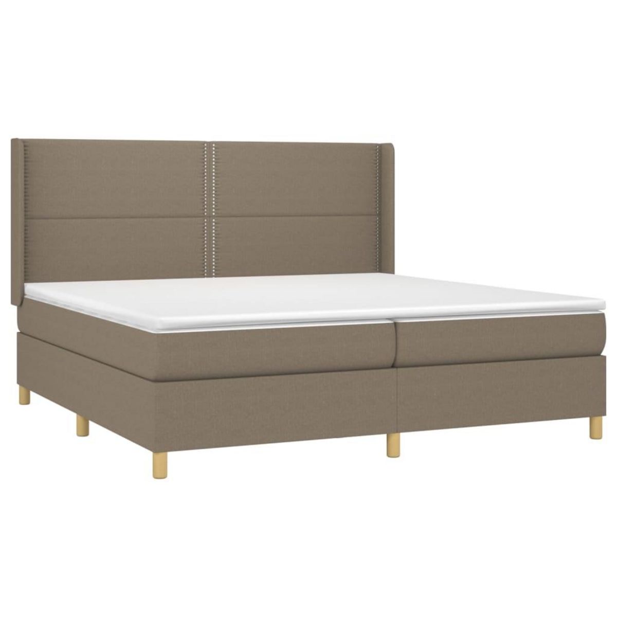 VIDAXL Sommier a lattes de lit avec matelas Taupe 200x200 cm Tissu