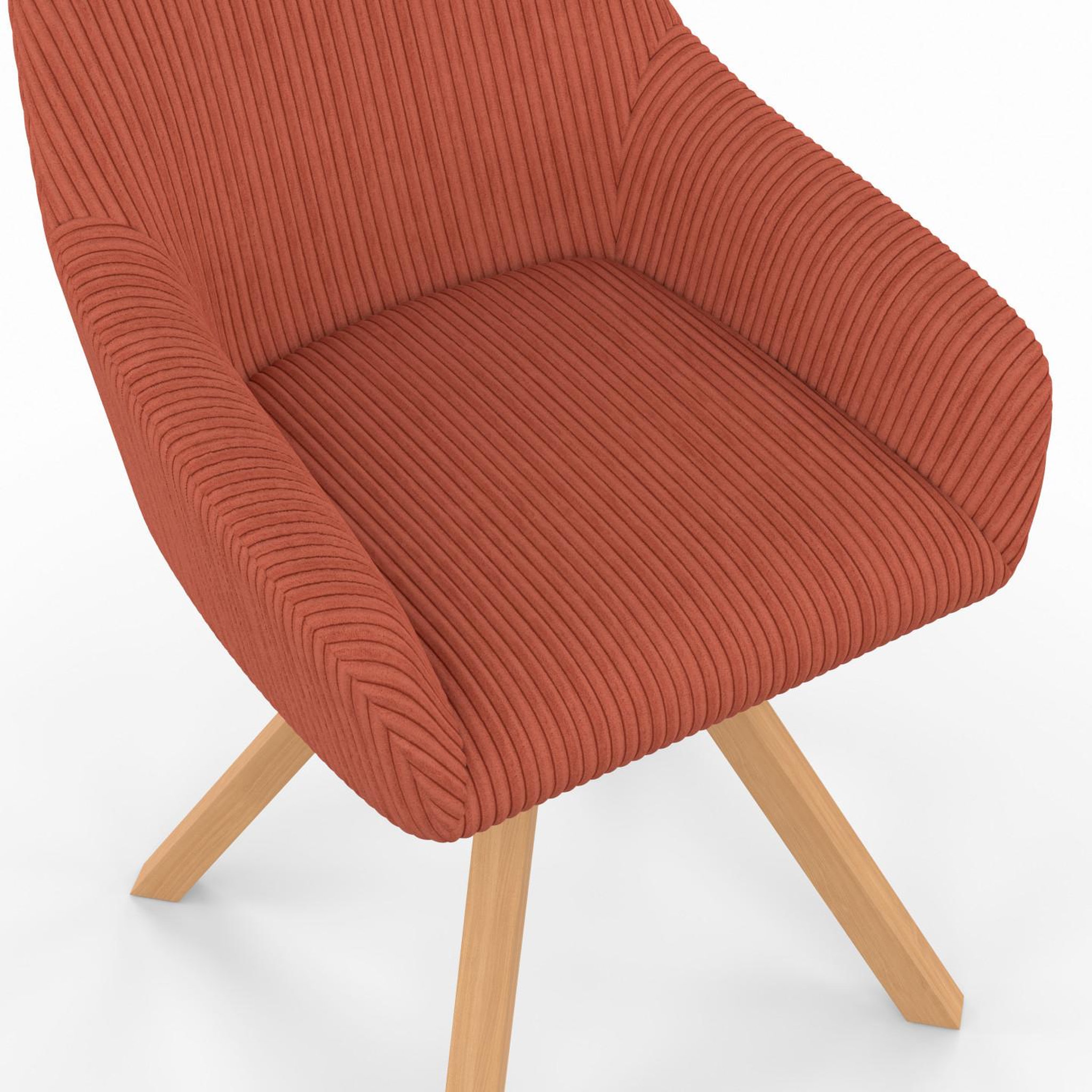 Voir la diapositive 6 : ID MARKET Lot de 2 chaises pivotantes 360° de salle à manger, fauteuils de table jany en velours côtelé terracotta