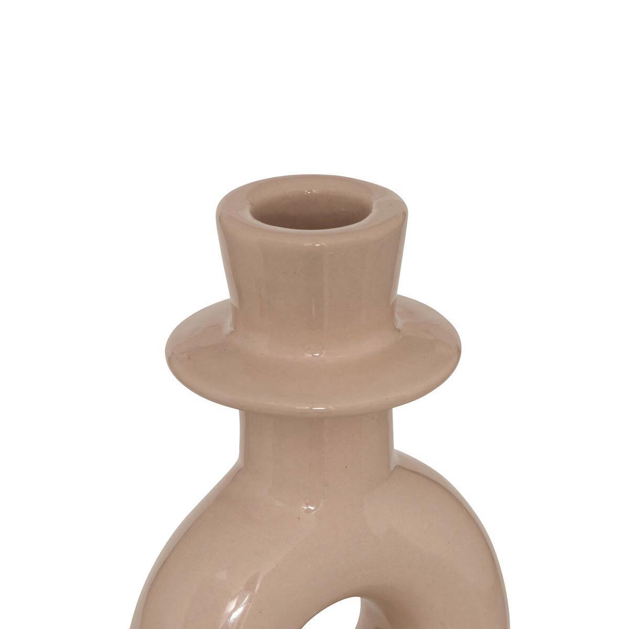 Voir la diapositive 4 : ATMOSPHERA Lot de 2 bougeoirs en dolomite  mala  25cm beige & vert