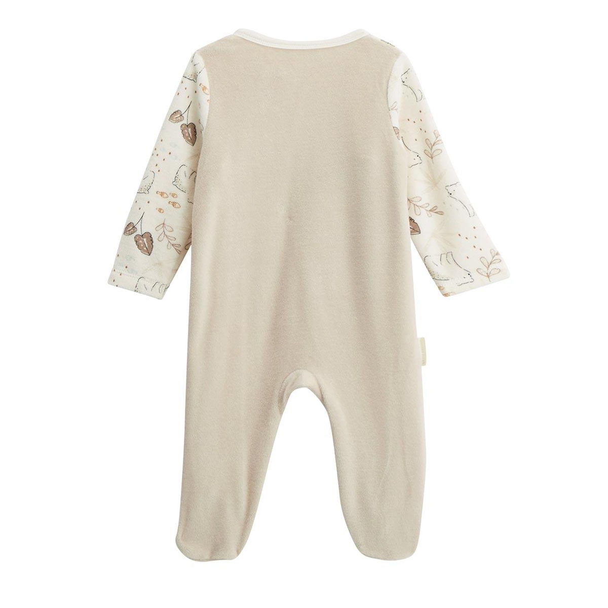 Petit Béguin Lot de 2 pyjamas bébé en velours ouverture zippée Câlins