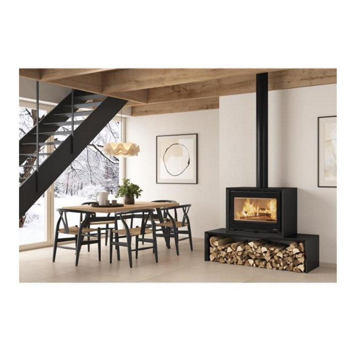 NORDICA EXTRAFLAME Poêle à bois 8.8kw noir - 7115000