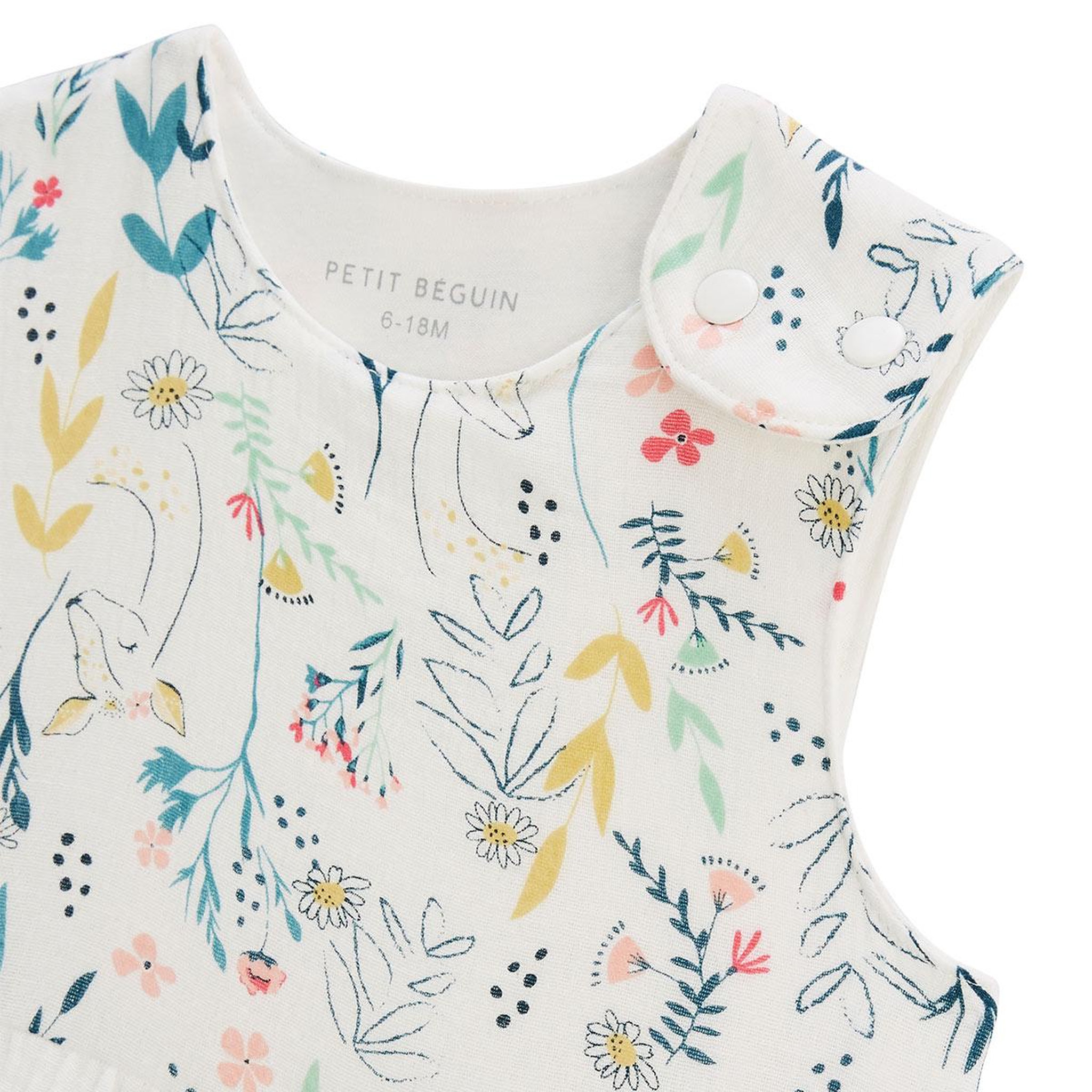Voir la diapositive 4 : Petit Béguin Gigoteuse d'été en gaze de coton Jardin Poétique