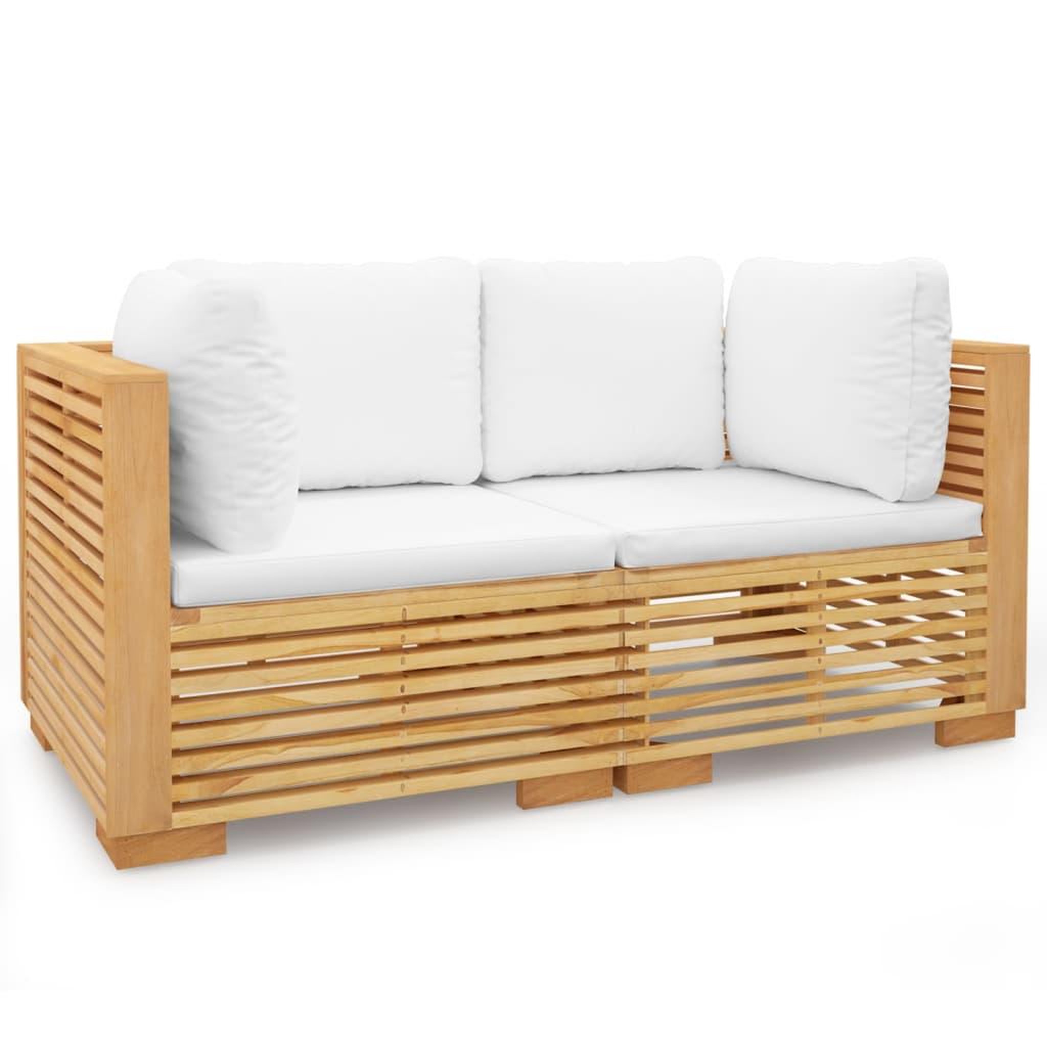 Voir la diapositive 2 : VIDAXL Canapes d'angle de jardin et coussins 2 pcs Bois teck massif