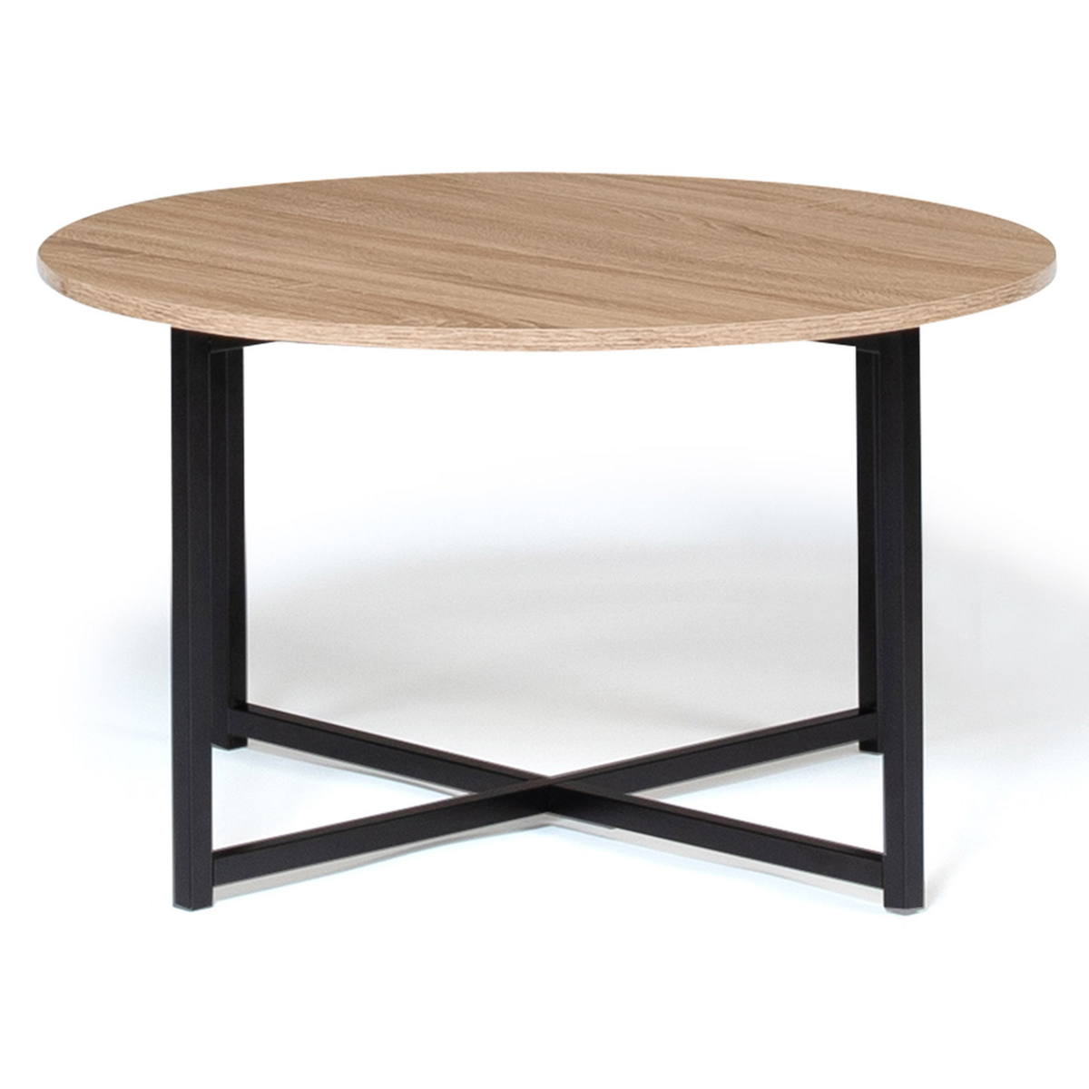 ID MARKET Table basse ronde DETROIT 70 cm design industriel