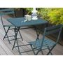 Voir la diapositive 1 : HESPERIDE Table de jardin carrée Greensboro 70 x 70 cm Bleu Canard - Hespéride