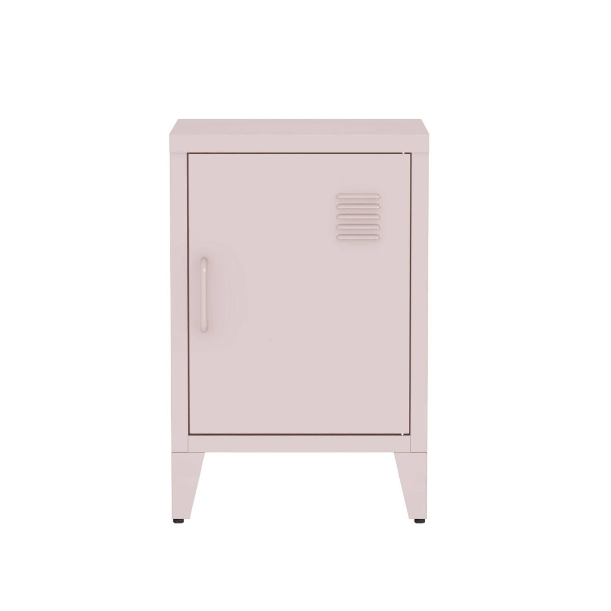 SWEEEK Table de chevet en acier rose. 1 porte. casier. chambre enfant