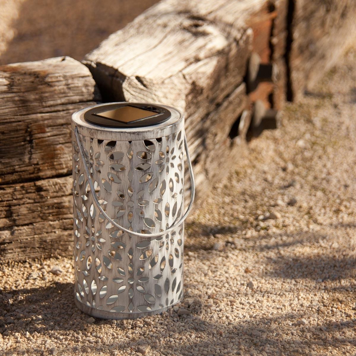 Lumisky 2 lanternes solaires ombre fleur BLOOM Blanc Metal H31cm