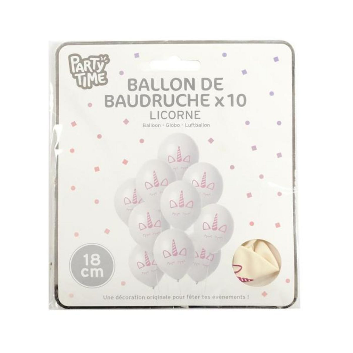 Paris Prix Lot de 10 Ballons de Baudruche  Licorne  18cm Blanc