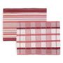 Voir la diapositive 1 : SOLEIL D'OCRE Lot de 2 torchons en coton PAELLA rose, jacquard 50x70 cm