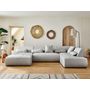 Voir la diapositive 5 : LISA DESIGN Onyx - canapé panoramique d'angle droit 7 places - en tissu