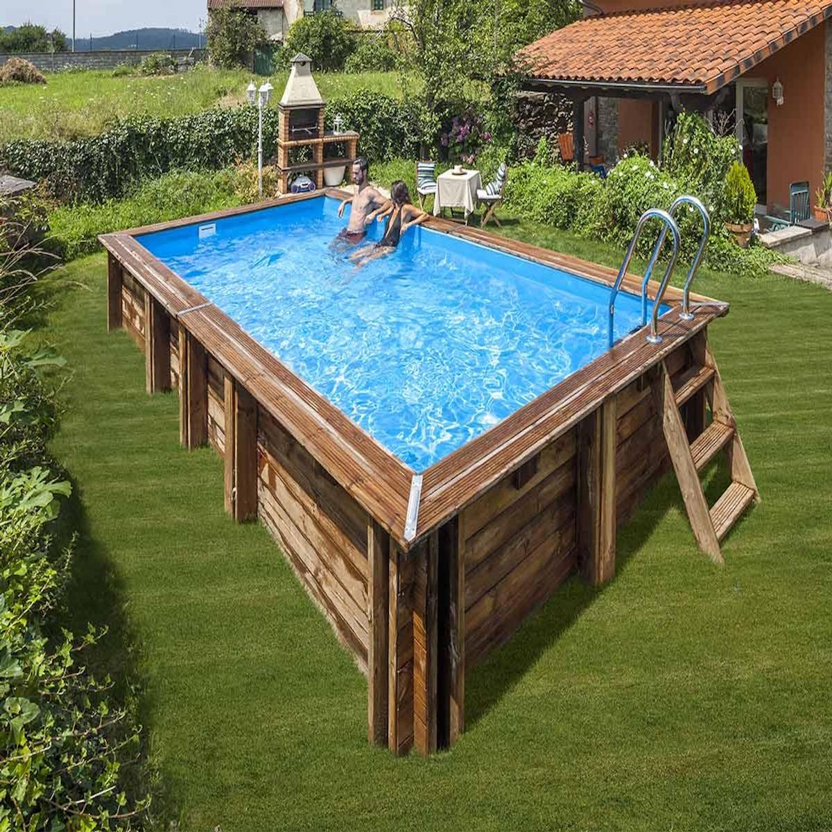 GRE Piscine bois Mango 6,18 x 3,20 x 1,33 m - Gré