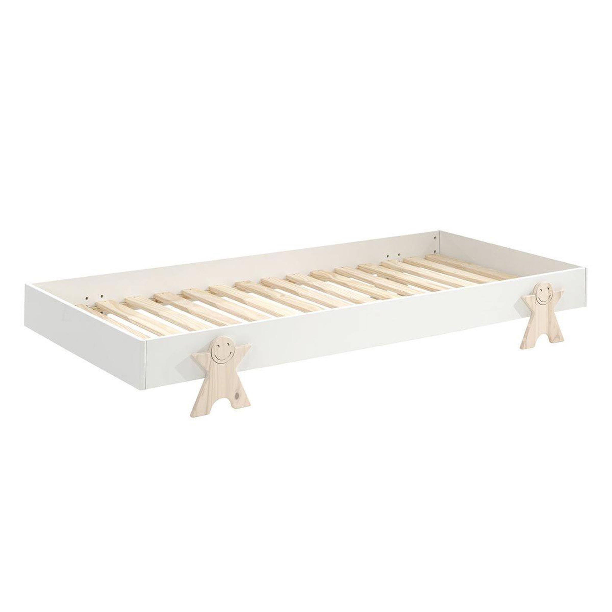 Paris Prix Lit enfant en bois  modulo smiley  90x200cm blanc