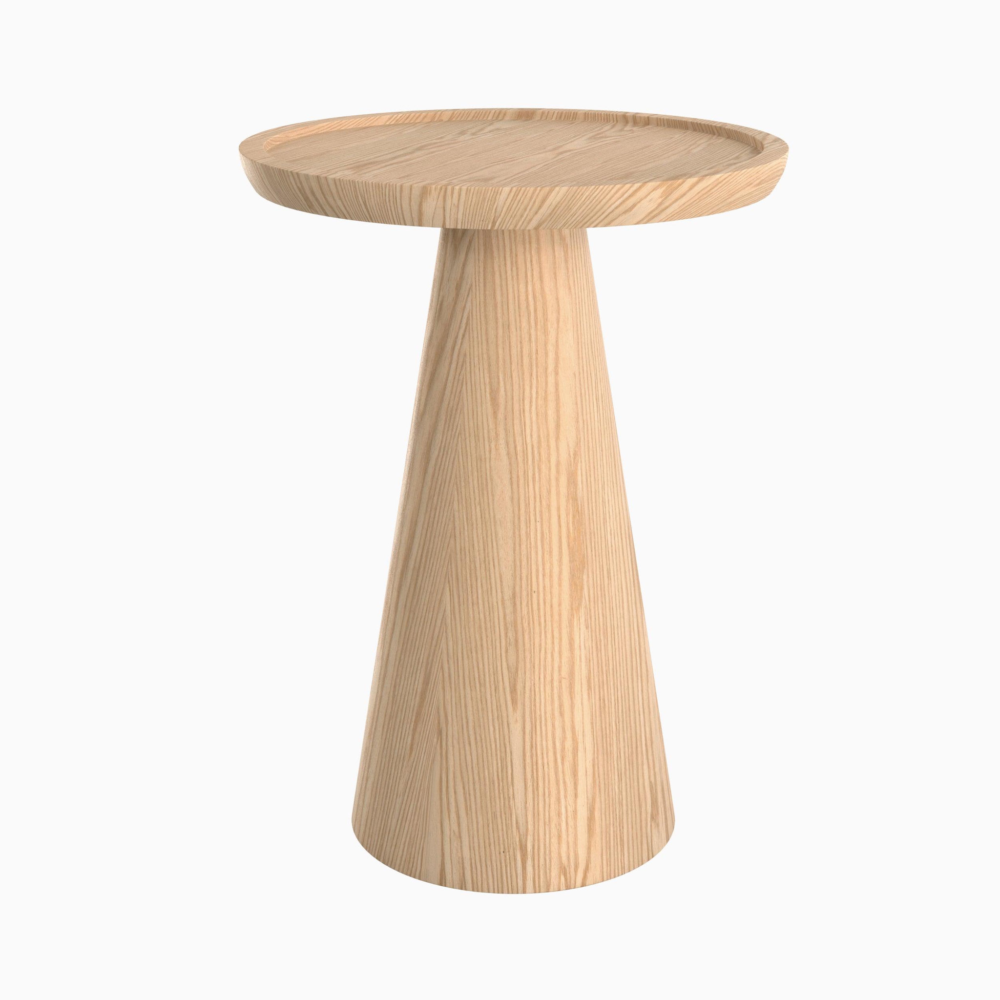 MAISON PAVANE Table d'appoint en placage chène blanc, d40 cm-côme