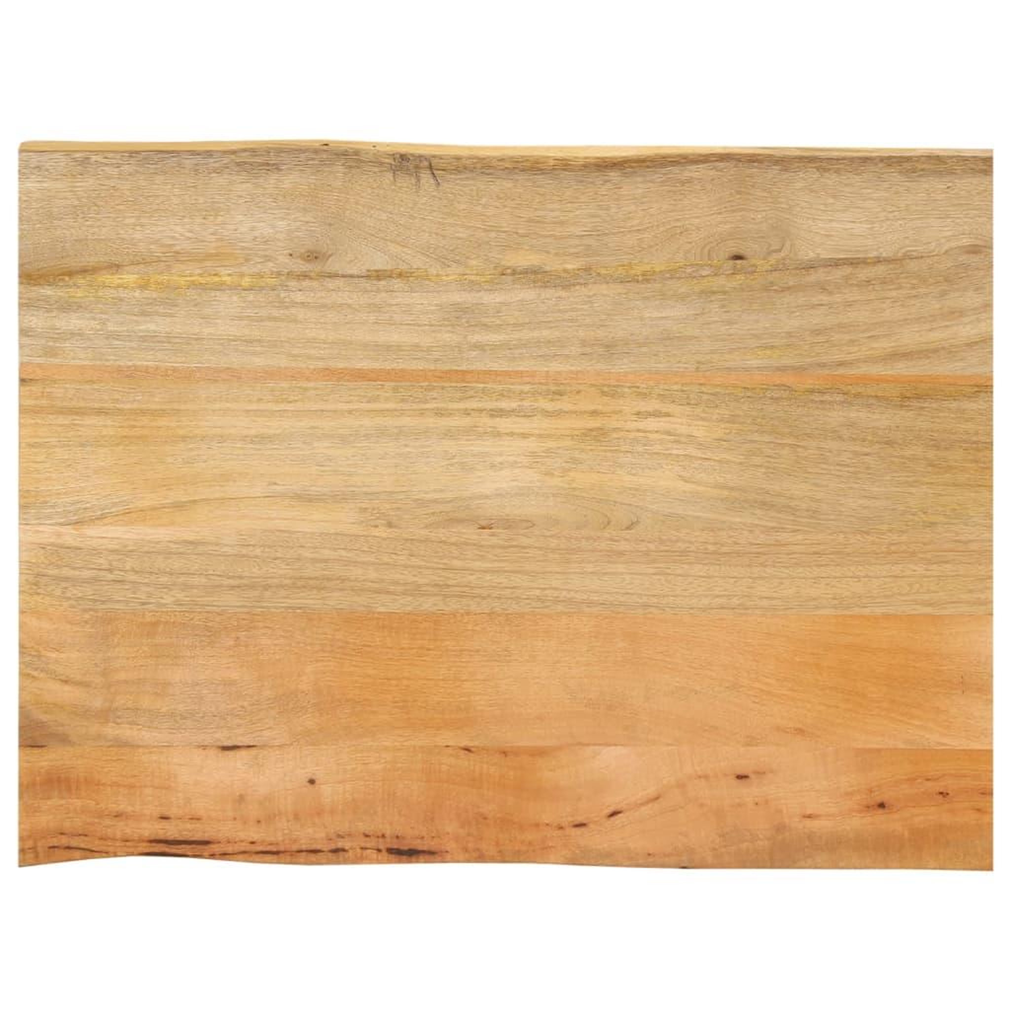 VIDAXL Dessus de table 90x60x3,8 cm bord vivant bois massif manguier