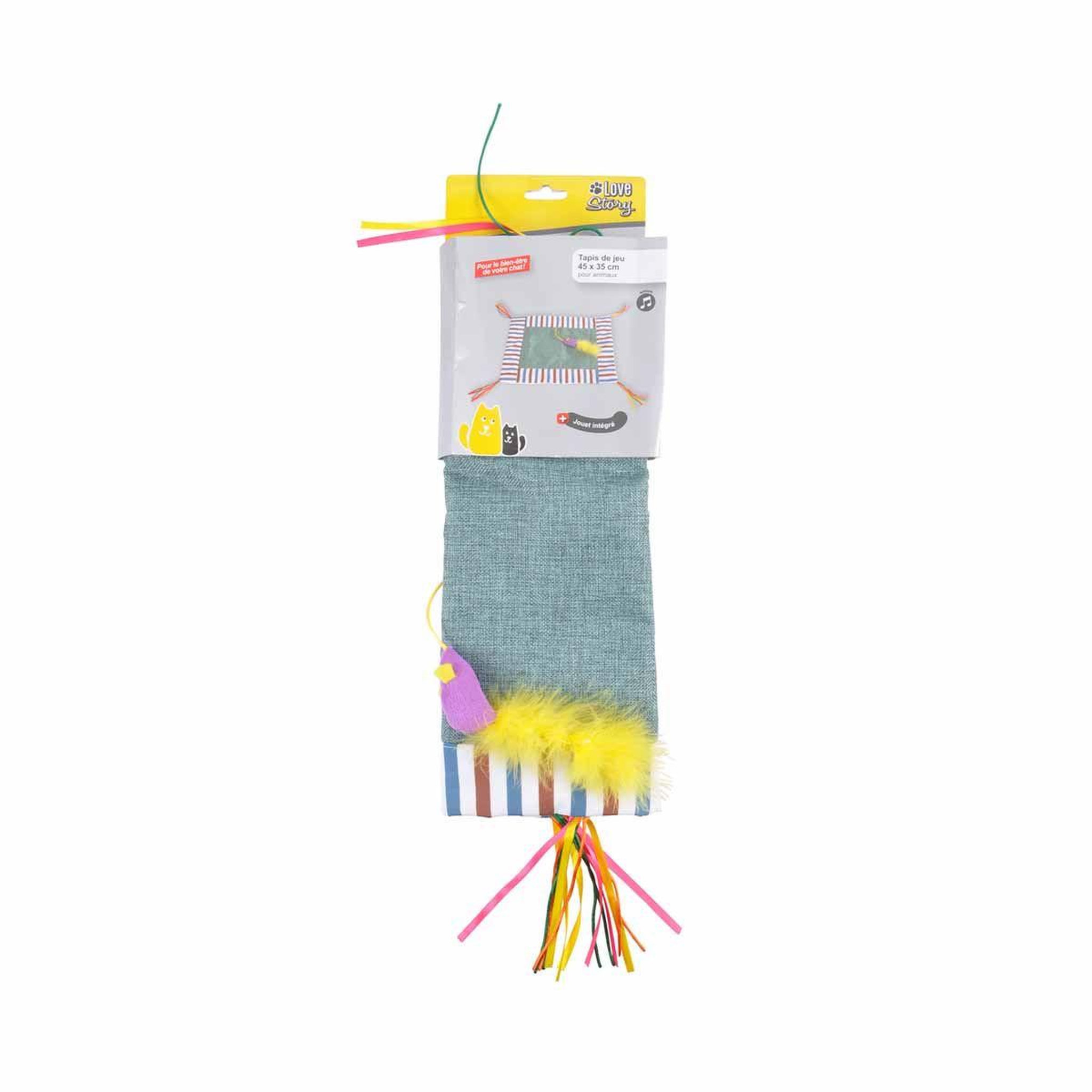 Voir la diapositive 2 : HOMEA Jouet pour chat  tapis de jeu  45cm bleu