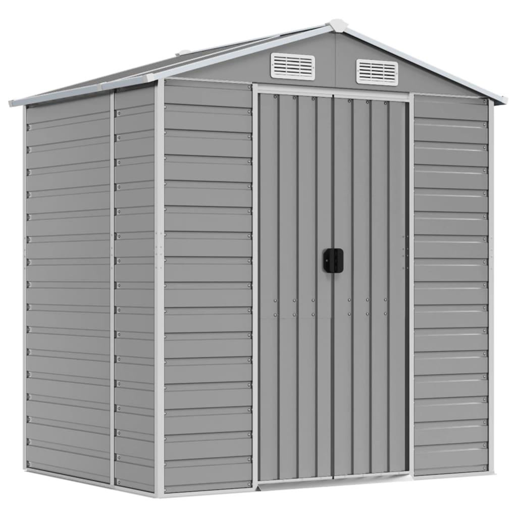 Voir la diapositive 2 : VIDAXL Abri de jardin gris clair 191x130x198 cm acier galvanise