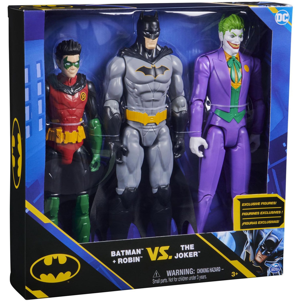 SPIN MASTER Pack 3 figurines 30 cm Batman / Robin / Le Joker