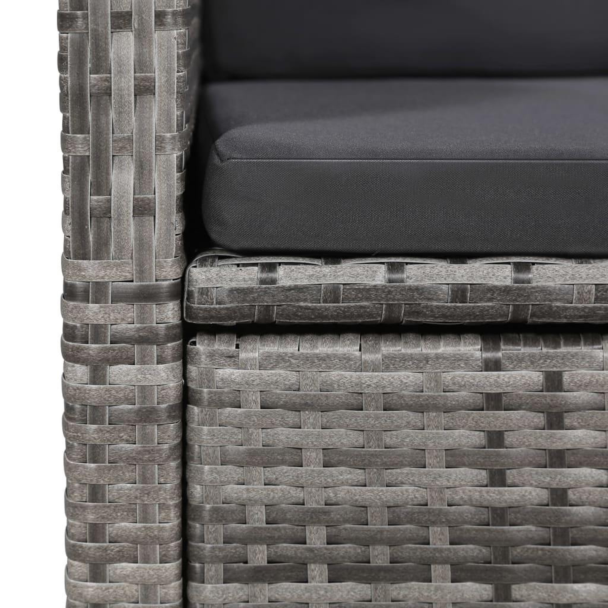 Voir la diapositive 5 : VIDAXL Ensemble a manger de jardin 3 pcs Gris