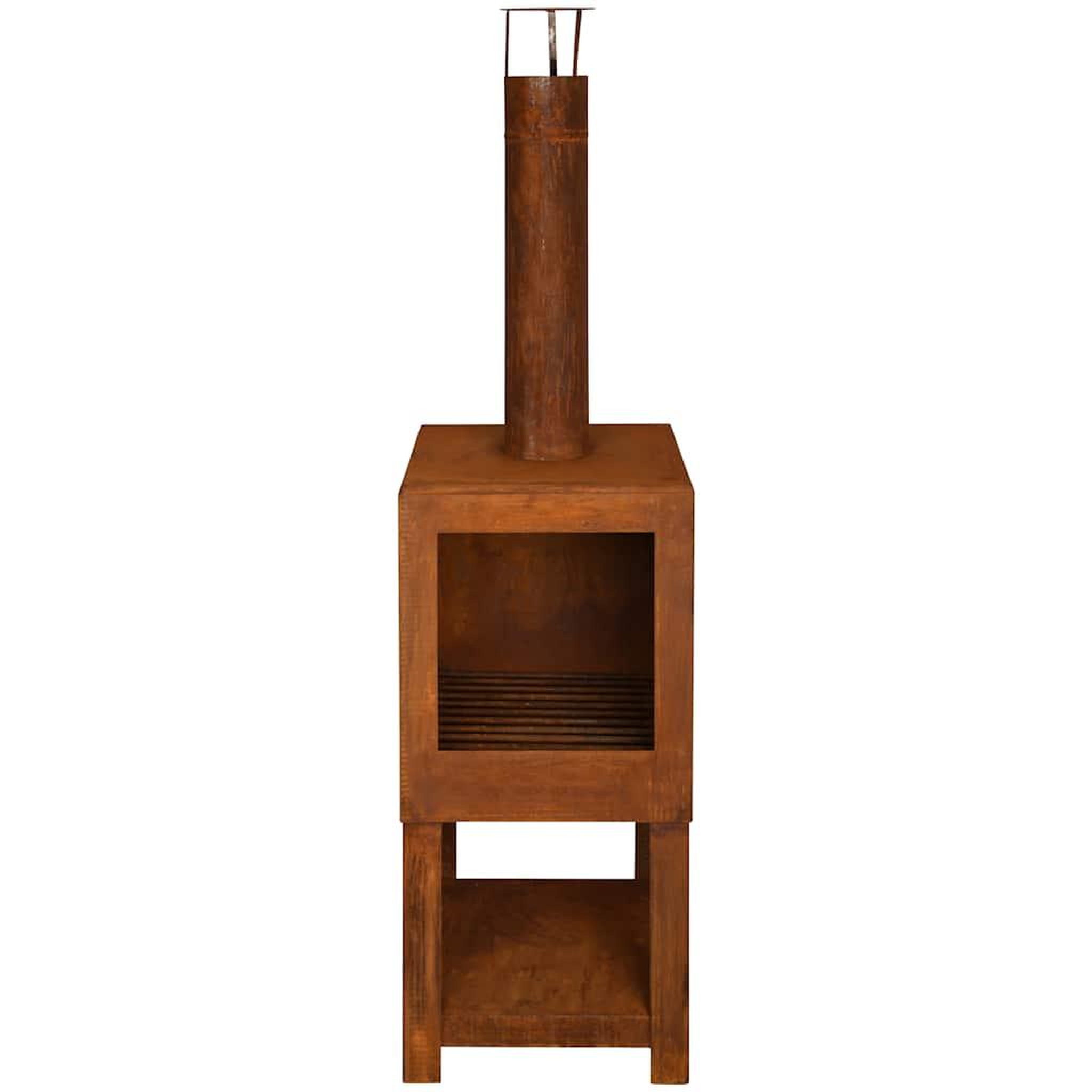 Voir la diapositive 4 : ESSCHERT DESIGN Esschert Design Cheminee d'exterieur avec rangement de bois FF298