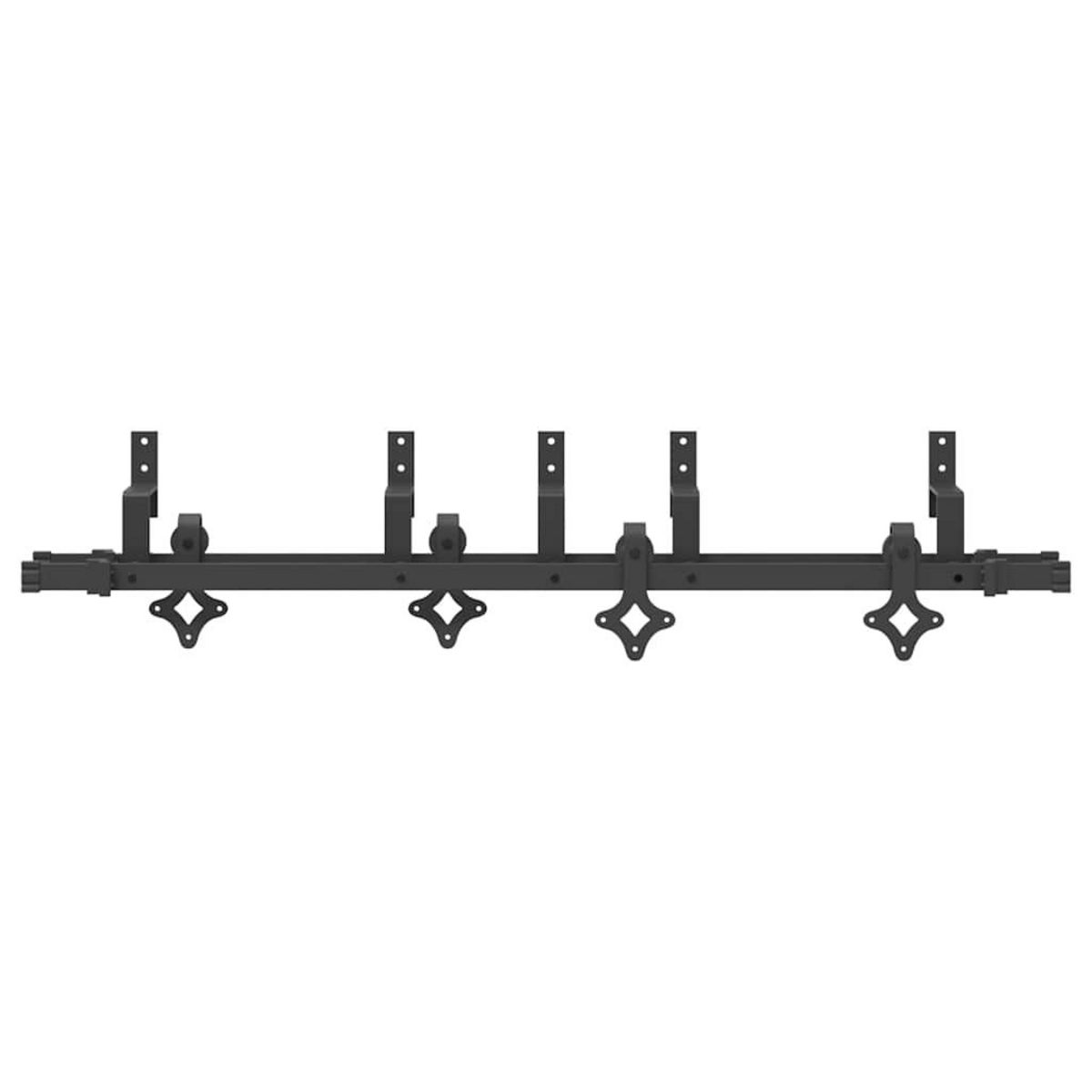 VIDAXL Kit de quincaillerie de porte coulissante 152,5 cm acier noir