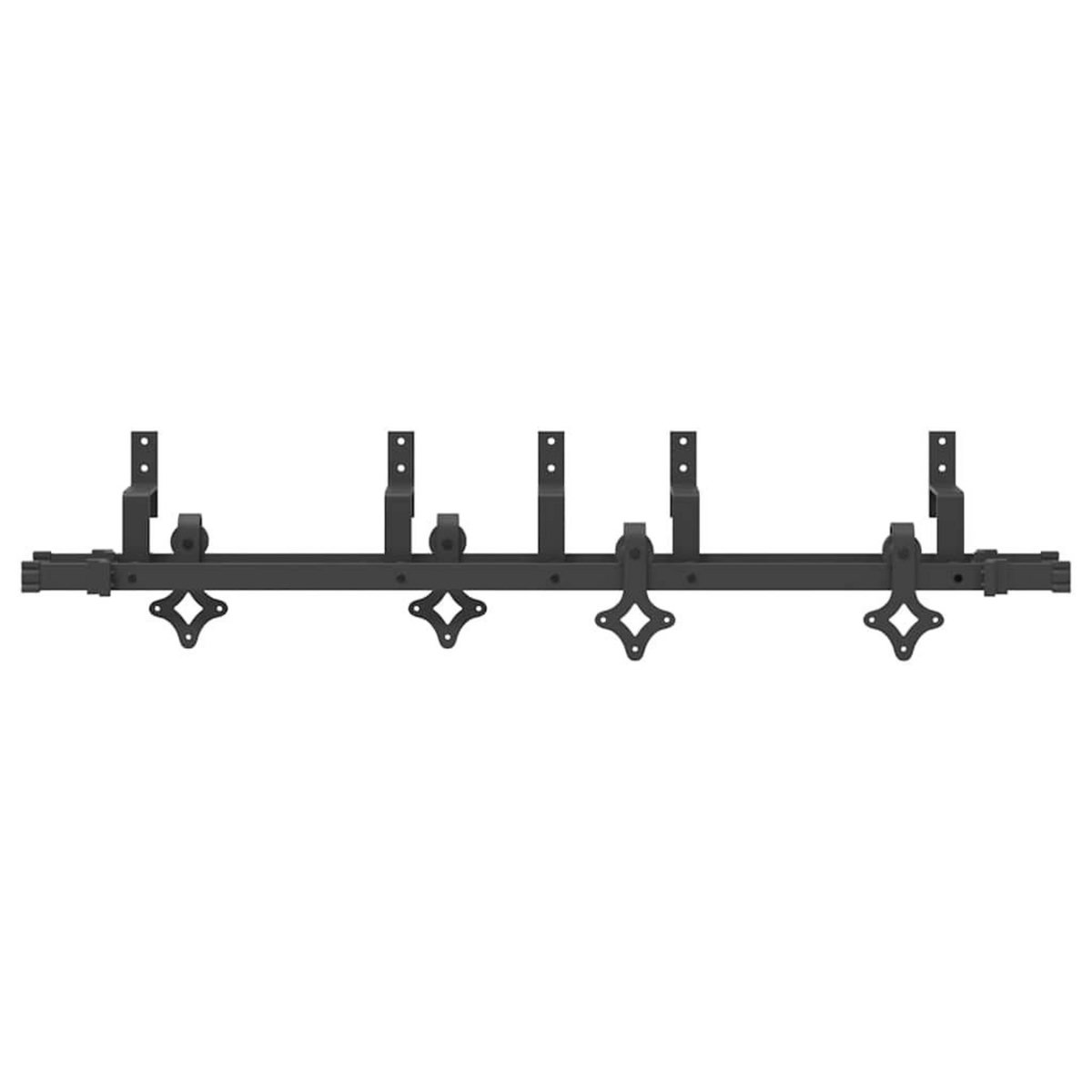 VIDAXL Kit de quincaillerie de porte coulissante 152,5 cm acier noir