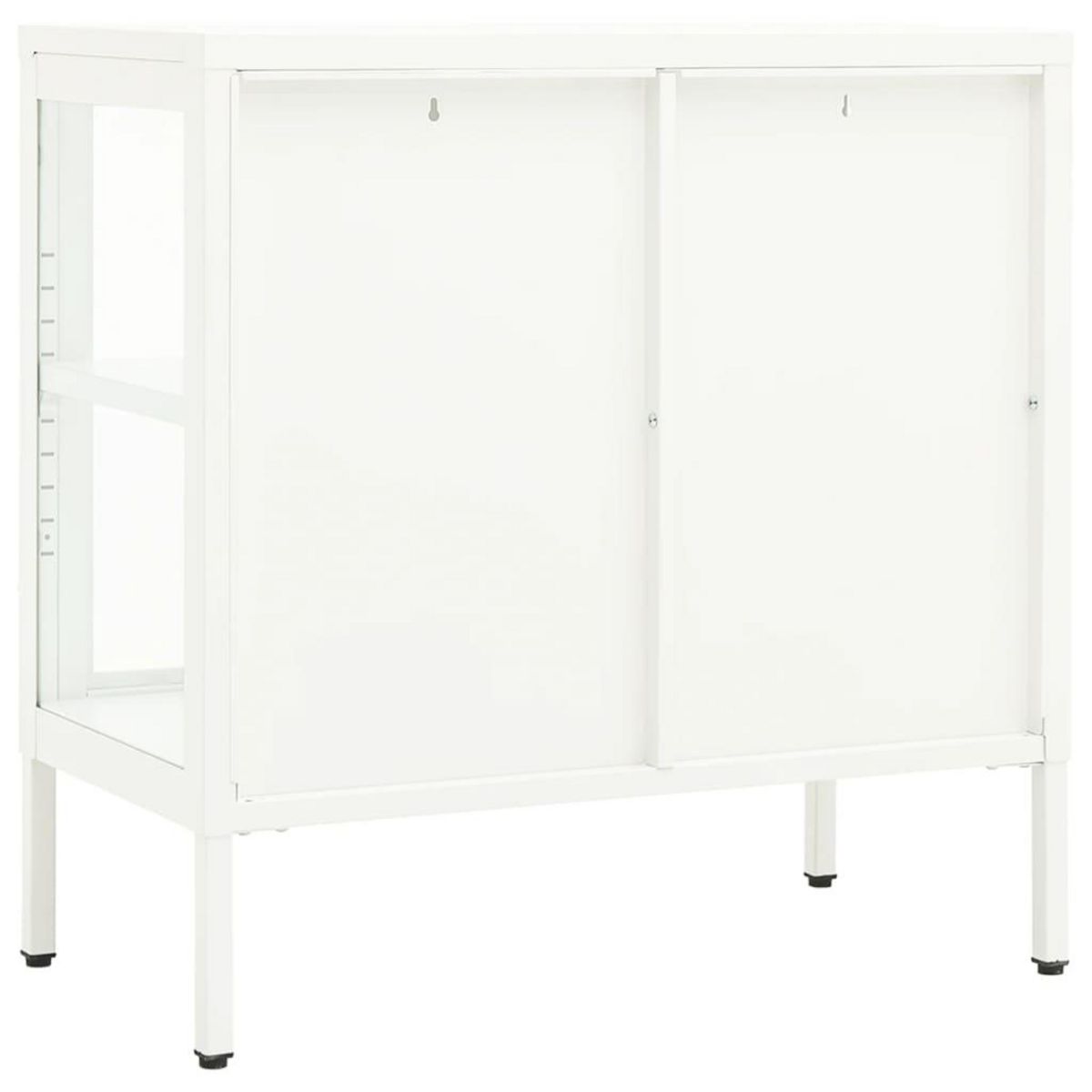 VIDAXL Buffet Blanc 70x35x70 cm Acier et verre