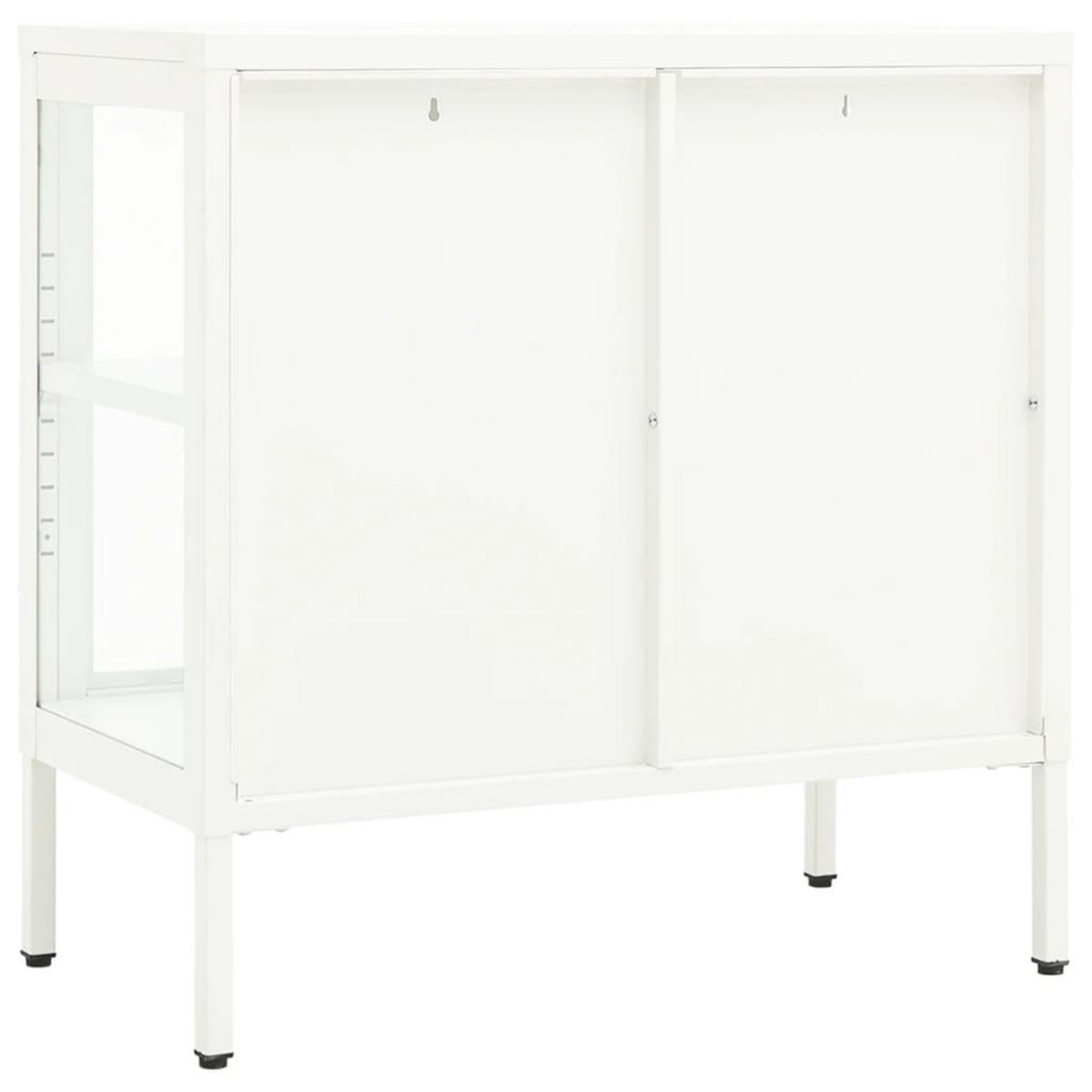 VIDAXL Buffet Blanc 70x35x70 cm Acier et verre