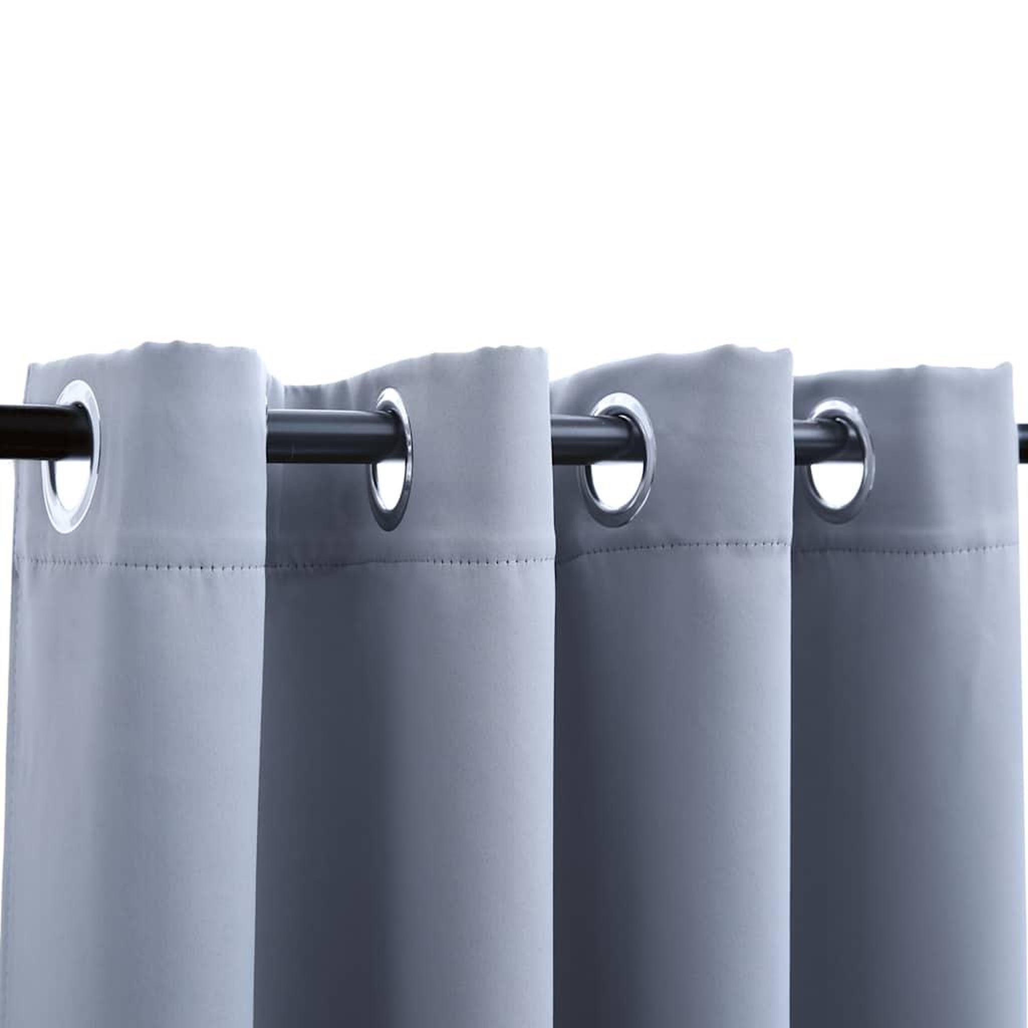 Voir la diapositive 3 : VIDAXL Rideaux occultants avec anneaux en metal 2 pcs Gris 140x175 cm