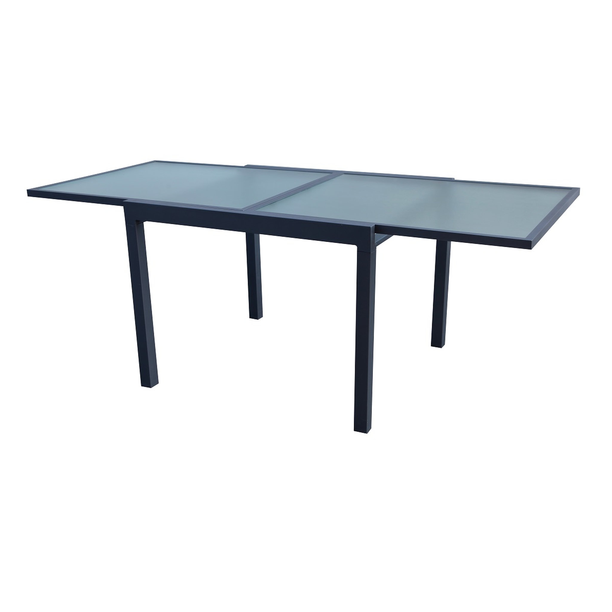 Voir la diapositive 2 : GARDENSTAR Table de jardin aluminium 132/264X90X75CM gris CUBE