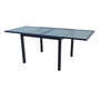 Voir la diapositive 2 : GARDENSTAR Table de jardin aluminium 132/264X90X75CM gris CUBE