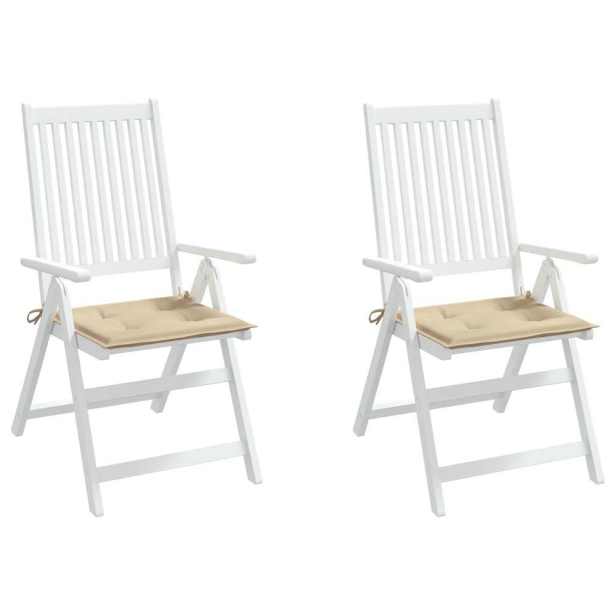 VIDAXL Coussins de chaise jardin lot de 2 beige 40x40x3cm tissu oxford