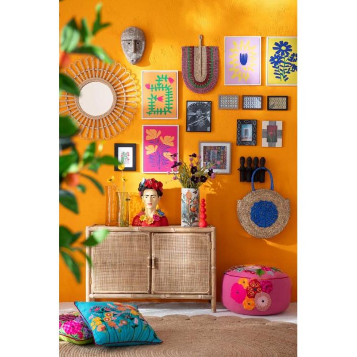 Paris Prix Statuette Déco Buste  Frida Khalo  40cm Multicolore